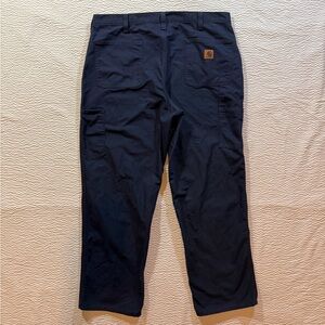 Carhartt Pants Mens 38x32 Navy Dungaree Fit Carpender Rugged Workwear Pockets